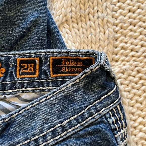 Rock Revival Dark Blue Felicia Skinny Jeans 28 - Picture 5 of 6